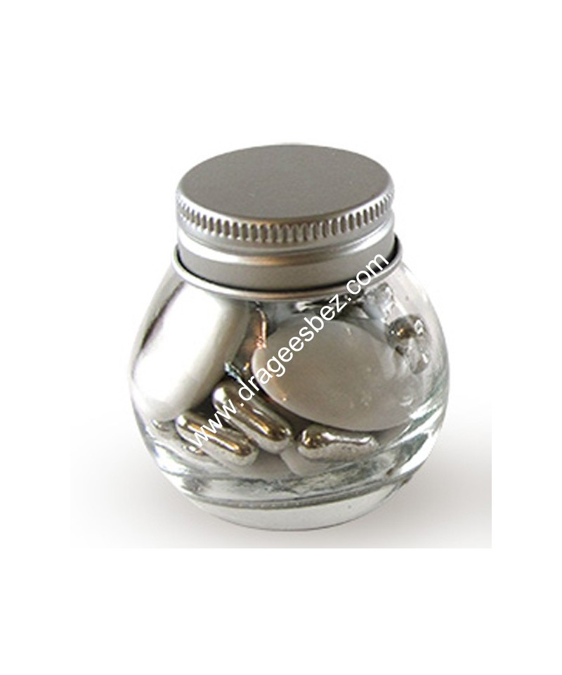 Petit pot bocal dragées verre Rond